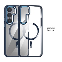 Étui de téléphone, coque de téléphone, anneaux métalliques pour appareil photo, coque antichoc en TPU et PC, coque transparente pour S24 Plus Ultra