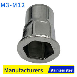 <span class=keywords><strong>Tuercas</strong></span> <span class=keywords><strong>remachables</strong></span> <span class=keywords><strong>de</strong></span> acero inoxidable SS304, tipo abierto, cilíndricas, ciegas, con cabeza plana, roscadas y moleteadas, para inserción - Product Image 5