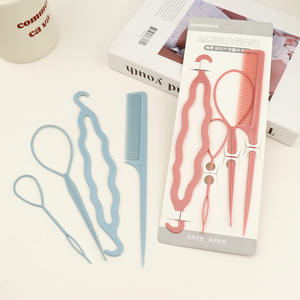 Kit <span class=keywords><strong>de</strong></span> 4 accessoires <span class=keywords><strong>de</strong></span> coiffure pour la création <span class=keywords><strong>de</strong></span> styles, comprenant un <span class=keywords><strong>coupe</strong></span>-<span class=keywords><strong>cheveux</strong></span> et un outil <span class=keywords><strong>de</strong></span> tressage pour les personnes pressées - Product Image 5