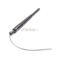 Antenne WiFi 2.4G à gain élevé 2400-2500 MHz avec connecteur U.FL MHF1, base à clipser, antenne omnidirectionnelle en caoutchouc pour routeur sans fil et amplificateur