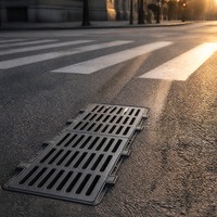 Grille de drainage rectangulaire en fonte ductile robuste pour accès aux réservoirs d'huile et drainage des eaux pluviales