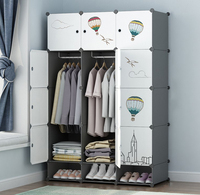 Usine En Gros En Plastique DIY Garde-Robe Placard pour Adultes Chambre Transparent Armoire Meubles pour La Maison