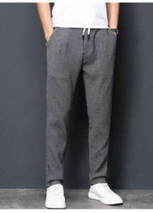 กางเกงลำลองขาตรงทรงหลวมของผู้ชายกางเกงมีจีบกางเกงสเวตเตอร์ของผู้ชายใส่สบาย - Product Image 2