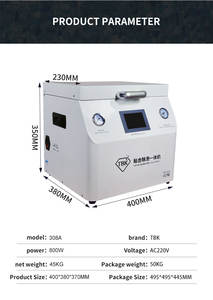 Máquina Laminadora y Desespumante para Teléfonos Móviles TBK 308A con Caja de Curado UV para Reparación de Pantallas LCD Curvas y Planas, <span class=keywords><strong>Mantenimiento</strong></span> <span class=keywords><strong>OCA</strong></span> - Product Image 4