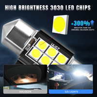 Nouvelle ampoule LED Festoon 12V 1.9W CANBUS 28-42mm pour intérieur de voiture/lampe de lecture/lampe de carte blanche SJ5