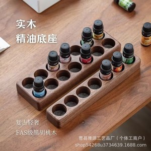 Wooden Essential Oil <b>Storage</b> <b>Rack</b> Rectangle Solid Wood Display Stand For Essential Oil <b>Bottles</b> Desktop Organizer - Product Image 2