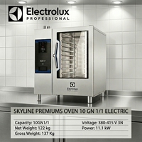 Four combiné professionnel haut de gamme 10 GN 1/1, électrique, écran tactile, four vapeur commercial, puissance 11,1 kW pour restaurant, boulangerie