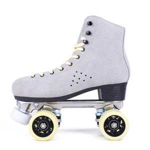 Giày trượt băng Đôi Xuyên biên giới mô hình thoáng khí màu xám nam và nữ có thể điều chỉnh Giày trượt con lăn phanh - Product Image 5