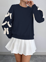 Nouvelle mode de pulls à capuche à manches longues avec nœud pour femmes automne hiver couleur unie pulls de noël à capuche