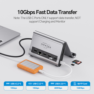 PULWTOP USB C Docking <strong>Station</strong> Stand <strong>Laptop</strong> <strong>Dock</strong> with 2 HDMI, PD, Ethernet, USB A/C 10Gbps for MacBook Pro/Air M3 Pro/M4 - Product Image 3