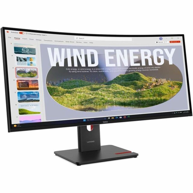 ThinkVision P34WD-40 34 Inch 3440 X 1440 24Hz-120Hz Class UWQHD Curved Screen LED Monitor - 21:9 - Eclipse Black