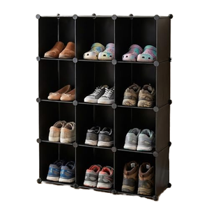 Étagère de rangement en PP, couleur unie, réglable, détachable, librement combinable, idéale pour ranger sacs, chaussures et vêtements - Product Image 1