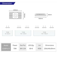 Lampe LED pour aquarium Week Aqua 70 Watts, contrôle par application, lumière RGB UV spectre complet, lampe pour aquarium avec minuterie et écran Z250 PRO