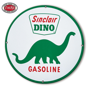 Cổ Điển Giảm Giá Trắng Màu Xanh Lá Cây Dino <span class=keywords><strong>Sinclair</strong></span> Xe Xăng Động Cơ Dầu Công Ty Bán Chạy Nhất Bán Buôn Men Sứ Dấu Hiệu - Product Image 1