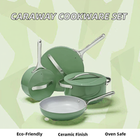 Lovfe – Ensemble de 4 ustensiles de cuisine classiques en céramique antiadhésive de haute qualité, écologiques, résistants au four, casseroles, poêles et couvercles pour la cuisine