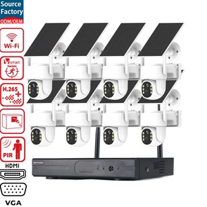 Système de caméra solaire PTZ extérieure 8 canaux, sans fil, WiFi, vision nocturne 2K, détection PIR, kit de caméra de sécurité CCTV - Product Image 1