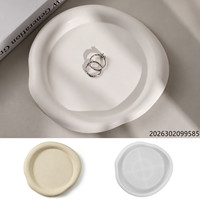 Moule en silicone DIY pour plateau rond irrégulier en résine, pour rangement de bijoux, ou moule de moulage pour sous-verre en ciment, plâtre, terrazzo