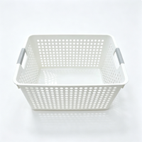 Panier de rangement en plastique épais multi-usages avec poignées, bac organisateur pour collations, jouets, articles divers, panier de rangement ménager