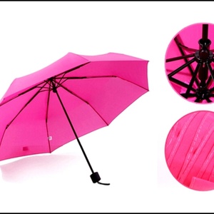Parapluie Droit Manuel Mini Rose Noir en Métal, Vente en Gros à Prix Usine, Cadeaux d'Affaires Modernes - Product Image 3