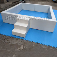 Fête amusante ronde carrée rectangle cercle océan balles fosse à balles souples avec escalier