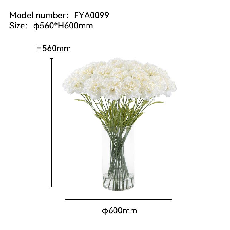 Garofano Artificiale Grande con Vaso di Vetro - FYA0099