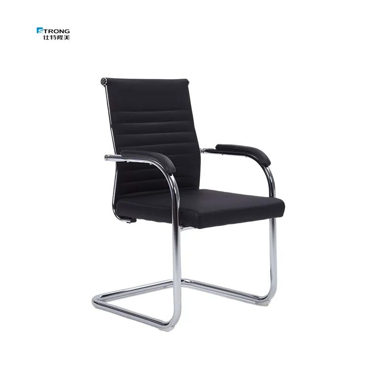 High-End Office Furniture Preto Executivo Back Pu Couro Visitantes Do Escritório Cadeiras