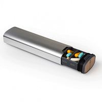 Boîte à pilules personnalisable en aluminium et bois, grande capacité, étanche, avec compartiments, pour 7 jours, avec option de recharge, étui de rangement pour pilules
