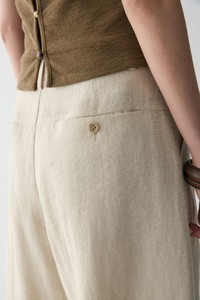 <span class=keywords><strong>Pantaloni</strong></span> da Lavoro Minimalisti da Donna, Gamba Larga con Pieghe, in <span class=keywords><strong>Misto</strong></span> <span class=keywords><strong>Lino</strong></span> Traspirante e Sostenibile, Eleganti <span class=keywords><strong>Pantaloni</strong></span> da Spiaggia - Product Image 6