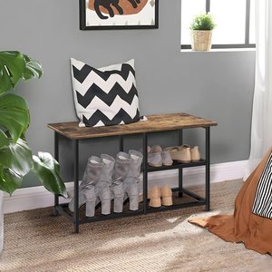 Suoernuo Living Room <strong>Rustic</strong> 3-Tier Sapateira Free Standing <strong>Shoe</strong> <strong>Racks</strong> Narrow <strong>Shoe</strong> <strong>Rack</strong> Storage Shelf <strong>Shoe</strong> <strong>Rack</strong> Bench - Product Image 6