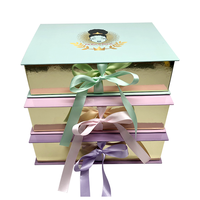 Boîtes d'emballage de luxe noires pour extensions de cheveux, personnalisables avec logo, pour vêtements, cadeaux, et inserts en satin avec ruban