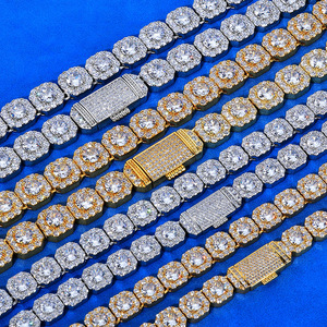 Collar de cadena de tenis con incrustaciones de moissanita GRA VVS, plata de ley 925, chapado en oro de 18K, estilo Hip Hop, pasa la prueba del diamante, regalos al por mayor - Product Image 6