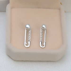 Boucles d'oreilles en argent S925 pour femmes, design personnalisé de cils féminins, perle de 4,5 à 5 mm, accessoires de bricolage avec 1171 supports vides - Product Image 1