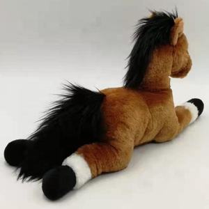 Wholesale Custom OEM/ODM Cute Soft Stuffed Toy 12.5 Inch Hot Sale High Quality Lying Plush <strong>Horse</strong> Brown - Product Image 3
