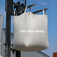Sac Jumbo FIBC en PP tissé de 1 tonne, directement de l'usine, pour l'emballage de sable, ciment, produits chimiques et engrais, avec impression personnalisée OEM