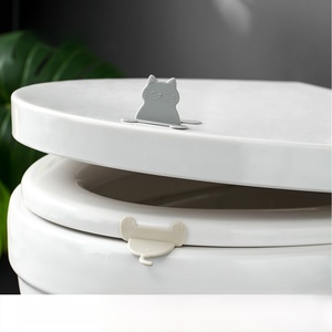 Dispositivo para levantar el asiento del inodoro sin ensuciar las manos, manija creativa para inodoro, levantador de tapa adhesivo con diseño de dibujos animados - Product Image 1