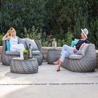 Combinación de cojín, tumbona de ratán seccional para exteriores de alta calidad, sofá cama, tumbona, muebles de exterior, cama de ratán