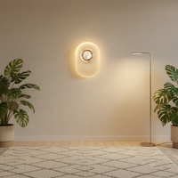 Applique murale LED dorée de style nordique avec télécommande pour salon, mur d'accentuation, chambre, balcon – Décoration artistique simple en acrylique