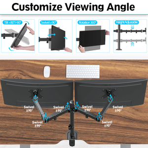 JOLLY 14''-32'' Monitör Kolu Desteği 2 Monitörlü Masaüstü Montaj Aparatı Eklemli Çift Monitör Standı - Product Image 4
