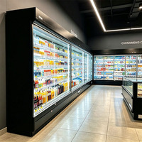 Vitrine Réfrigérée Ouverte Commerciale pour Fruits, Légumes, Lait et Boissons, à Refroidissement par Air, avec Rideau d'Air pour Supermarché
