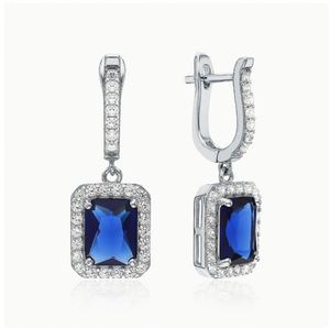 Juego de Joyería de Plata de Ley con Circonita Corte Esmeralda para Novia, Venta al por Mayor de Fábrica, Collar Clásico Chapado en Rodio para Fiesta - Product Image 3