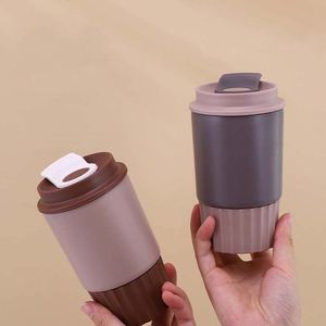 Custom 12oz Coffee <b>Mug</b> with logo Thermal Insulated <b>Double</b> <b>Wall</b> Stainless Steel 350ml Reusable Coffee Cup with Lid - Product Image 4