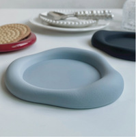 Sous-verre isolant en silicone de qualité alimentaire, texture mate, forme irrégulière épaisse, anti-brûlure