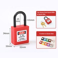 Cadenas de sécurité Loto miniatures colorés personnalisés, étanches, avec anse en acier, avec clé maîtresse, pour système de verrouillage et d'étiquetage, certifiés CE, garantie 1 an