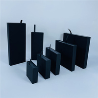 Boîte d'emballage noire en carton avec suspension en film PE transparent, boîte de rangement pour bijoux, emballage recyclable