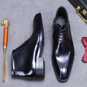 Nuevos zapatos formales de cuero de lujo con cordones y plataforma, zapatos derby italianos hechos a mano para hombre. - Product Image 3