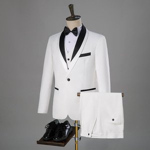 Veste de costume professionnelle pour homme, blanche, à simple boutonnage, à braguette boutonnée, style coréen, vêtements de travail multi-poches - Product Image 2