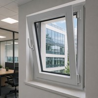 Fenêtre à battant en PVC de haute qualité, design européen moderne, double vitrage, pour maison de luxe