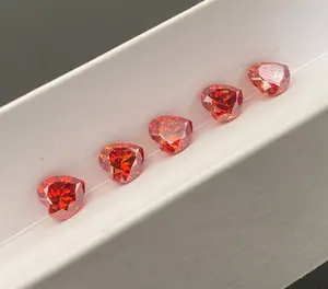 Venda quente VVS1 Sintético 2.0mm a 11.0mm Corte De Calor Colorido Moissanite Pedras Soltas Laranja Vermelho Moissanite Gemas