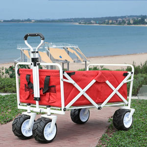 בקלות להשתמש עמיד 4 גלגלים גדולים החוף קמפינג עגלות חול - Product Image 5
