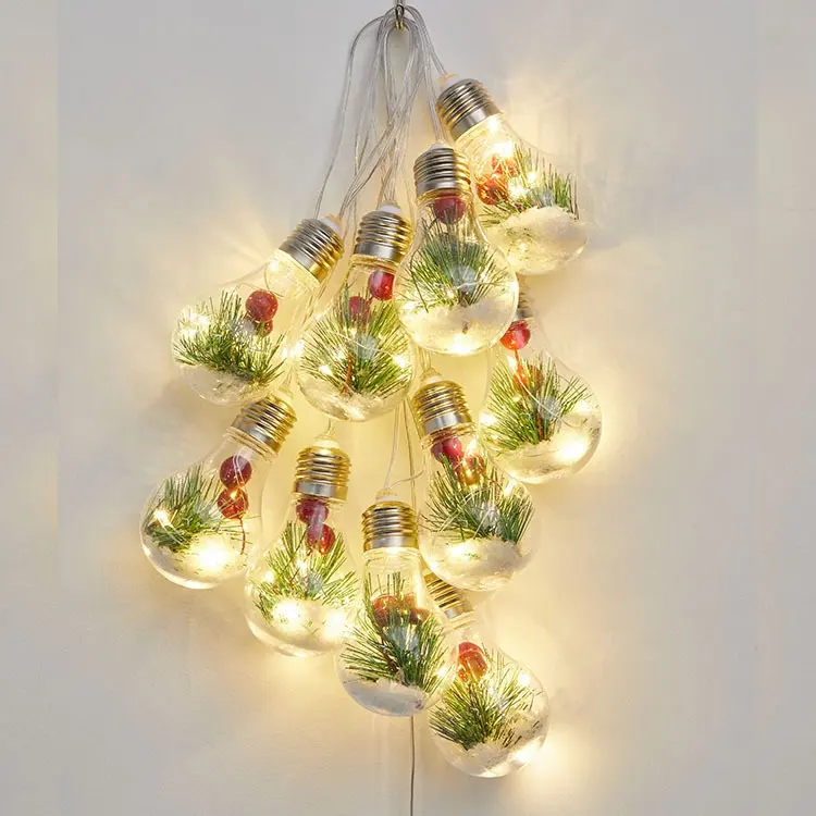 Lâmpadas elétricas de Natal 2024 2M 10LED 50 leds, luzes de guirlandas alimentadas por bateria, decoração de casa, luzes para árvores de férias